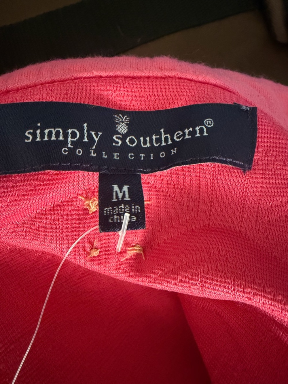 Simply Southern Collection Quilted Pullover NWT Pink Pearl Studded Sweatshirt M - Picture 6 of 7